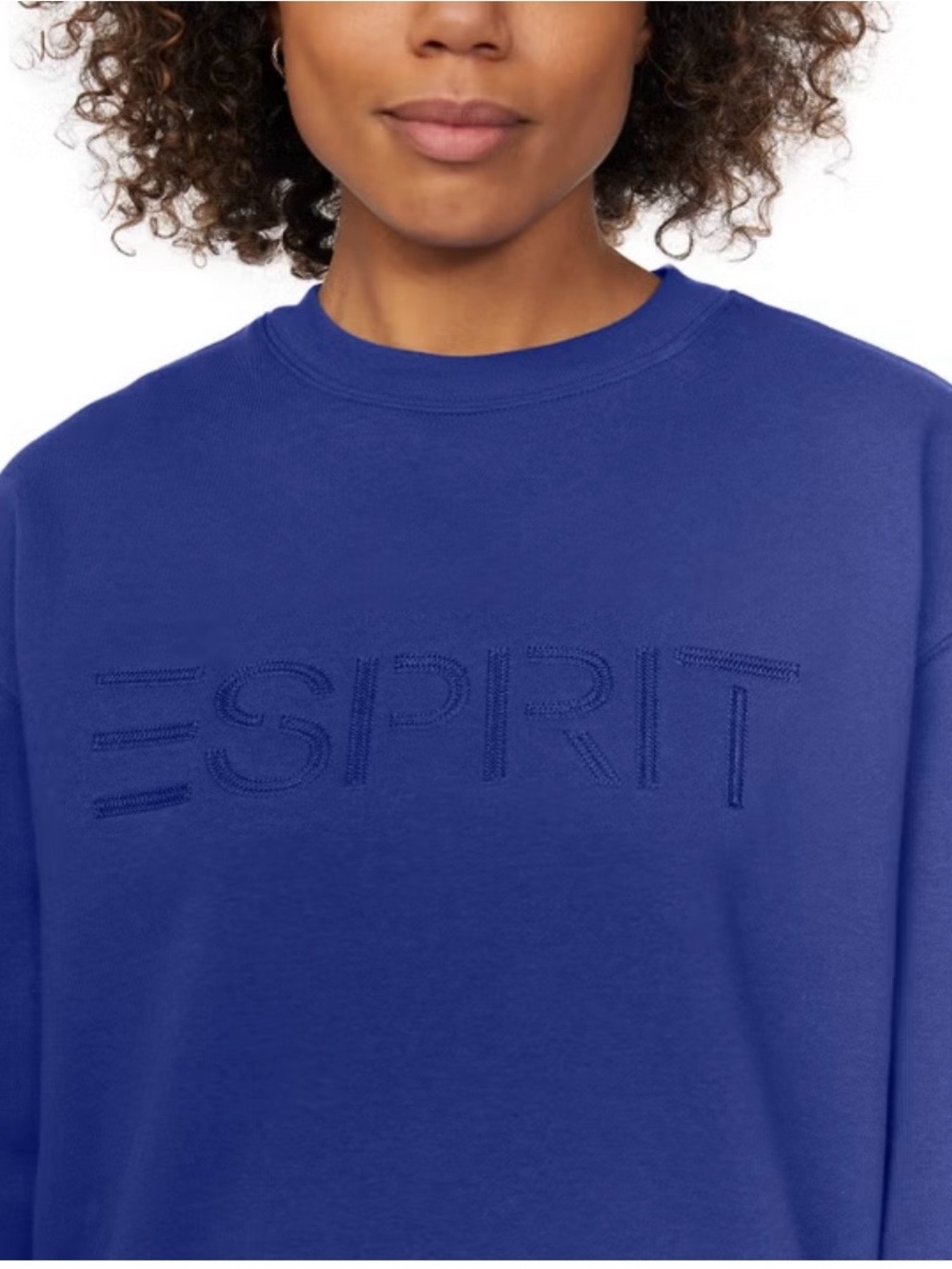 Esprit Women’s Logo Fleece Crewneck Sweatshirt Costco Viral 80’s Retro Medium